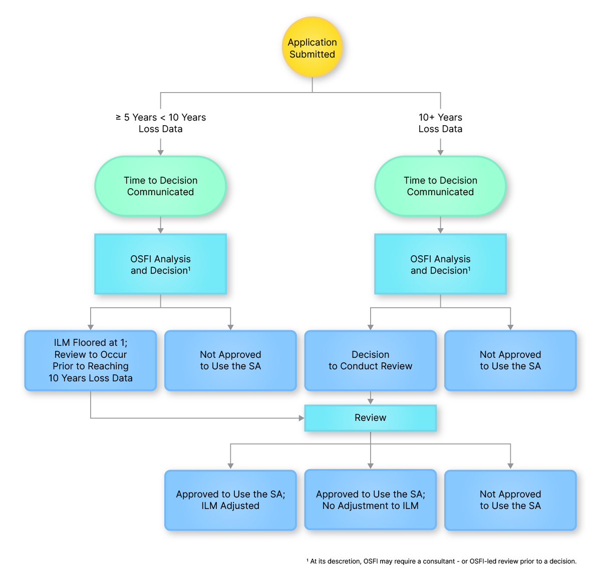 Flowchart of application assessment process. Text description follows.