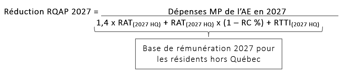 Se référer à la formule pour la réduction RQAP ci-dessous.