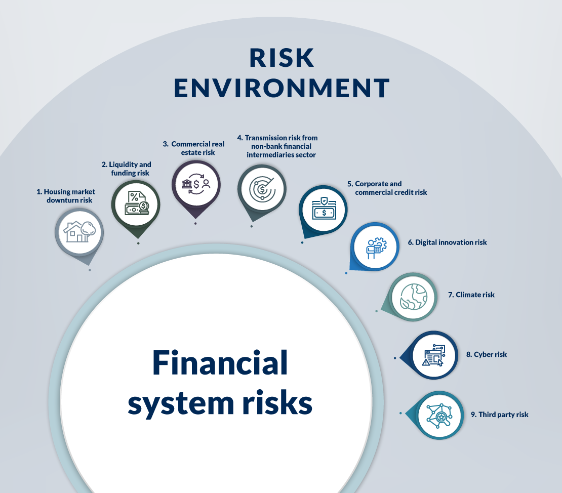 Risk environment - Financial system risks. Text description follows.